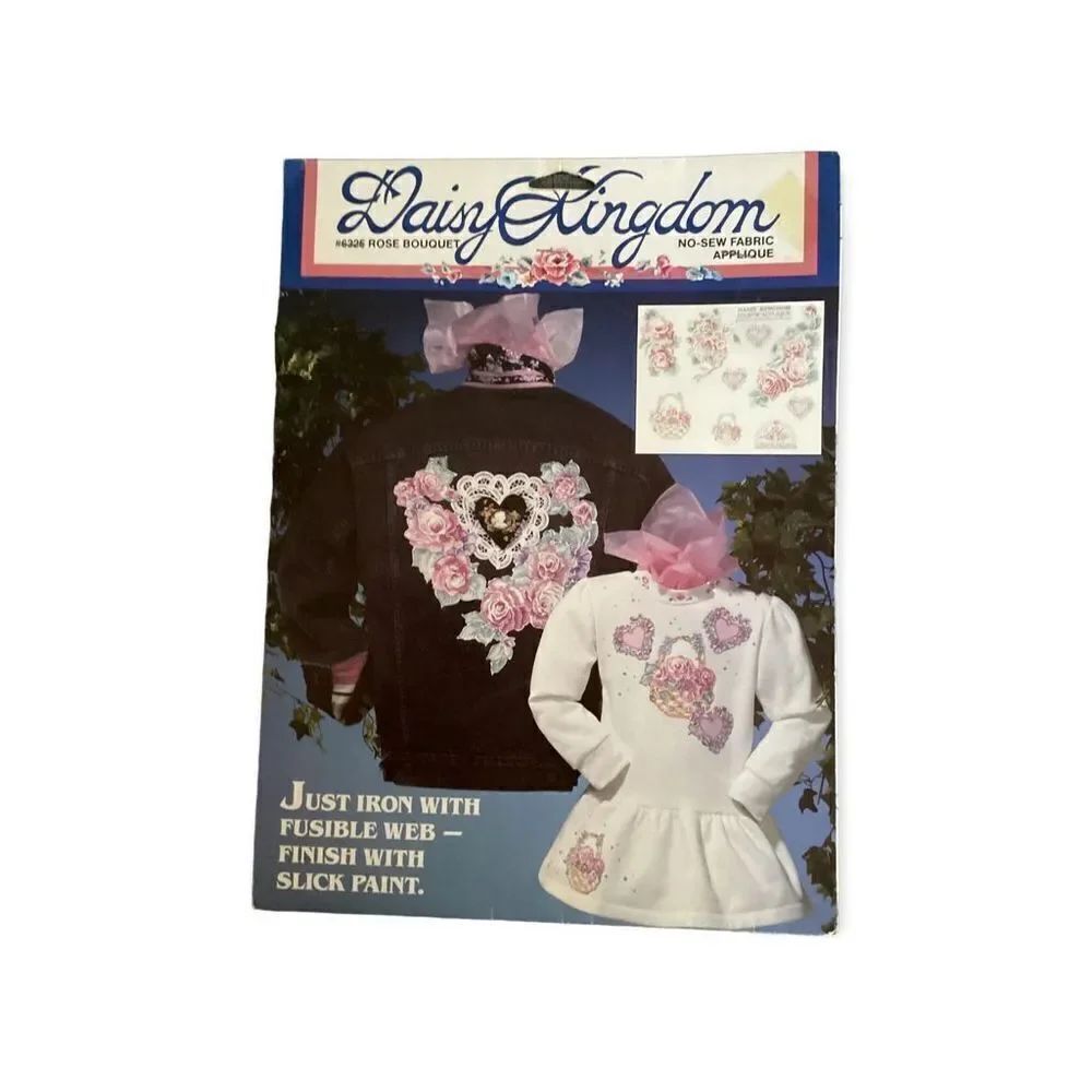 COPY - Vintage 1991 Daisy Kingdom Rose Bouquet #6325 No Sew Fabric Appliqué